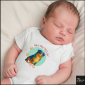 Vibrant Swirl Quilled Australian Shep Dog Portrait Baby Strampler