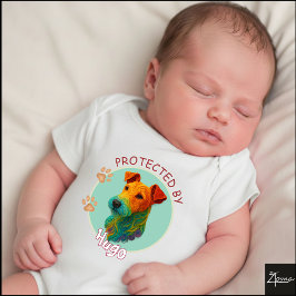 Vibrant Swirl Quilled Fox Terrier dog Portrait Baby Strampler