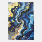 Vibrant Swirls of Blue and Gold 1 Geschirrtuch (Vertikal)