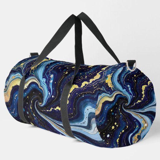 Vibrant Swirls of Blue and Gold 3 Duffle Bag (Linke Ecke)