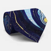 Vibrant Swirls of Blue and Gold 3 Krawatte (Gerollt)
