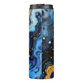 Vibrant Swirls of Blue and Gold 4 Thermosbecher (Rückseite)