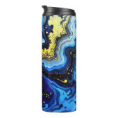 Vibrant Swirls of Blue and Gold 4 Thermosbecher (Nach rechts gedreht)