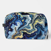 Vibrant Swirls of Blue and Gold 5 Waschbeutel (Vorderseite)