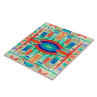 Vibrant Symmetry Geo-Abstract Panel Fliese