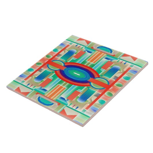 Vibrant Symmetry Geo-Abstract Panel Fliese (Seite)