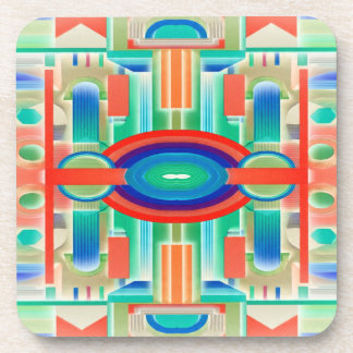 Vibrant Symmetry Geo-Abstract Panel Getränkeuntersetzer