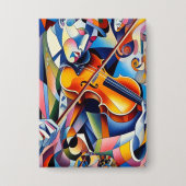 Vibrant Symphony: Abstract Violinist Art Button (Vorderseite)
