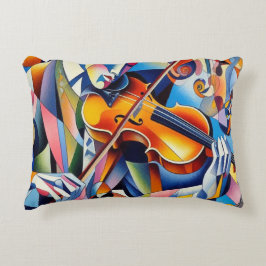 Vibrant Symphony: Abstract Violinist Art Dekokissen
