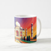 Vibrant Taj Mahal Sunrise Art Mug Kaffeetasse (VorderseiteRechts)