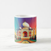 Vibrant Taj Mahal Sunrise Art Mug Kaffeetasse (Mittel)