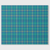 Vibrant Teal and Mariner Plaid Geschenkpapier (Flach)