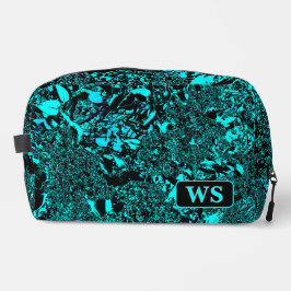 Vibrant Teal Monogram Toiletry Bag Waschbeutel