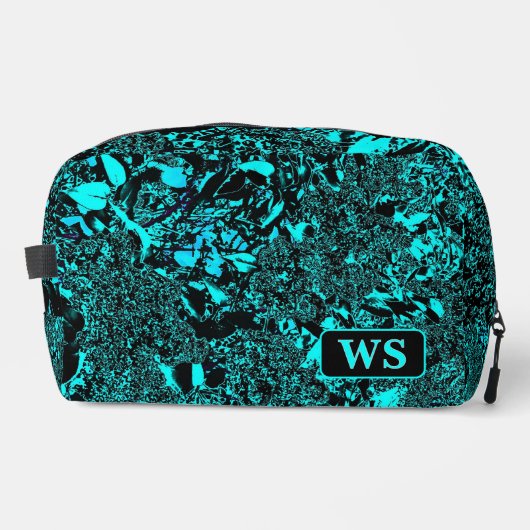 Vibrant Teal Monogram Toiletry Bag Waschbeutel (Vorderseite)