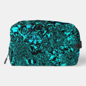 Vibrant Teal Monogram Toiletry Bag Waschbeutel (Rückseite)