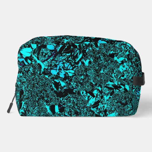 Vibrant Teal Monogram Toiletry Bag Waschbeutel (Rückseite)