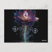 Vibrant Tech Blossom: Heart of Light Art Postkarte (Rückseite)