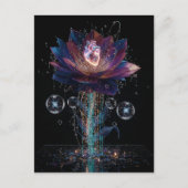 Vibrant Tech Blossom: Heart of Light Art Postkarte (Vorderseite)