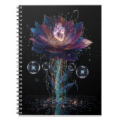 Vibrant Tech Blossom: Herz der Lichtkunst Notizblock (Vorderseite)