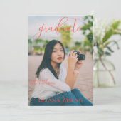 Vibrant Text and Photo Graduation Announcement (Stehend Vorderseite)