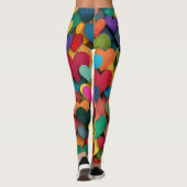 Vibrant Textured Heart Mosaic Leggings (Rückseite)