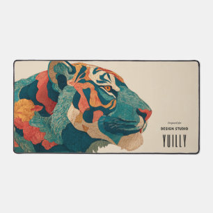 Vibrant Tiger Illustration Schreibtischunterlage