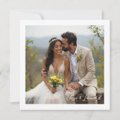 Vibrant Timeless Lemons Branches Wedding Photo Dankeskarte (Rückseite)