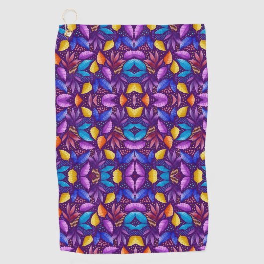 Vibrant towel featuring a symmetrical pattern golfhandtuch (Vorderseite)