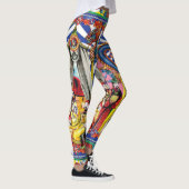 Vibrant Traditional Asian Dragon & Folk Art Design Leggings (Rechts)