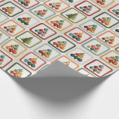 Vibrant Tree Grid for Christmas Cheer Geschenkpapier (Ecke)