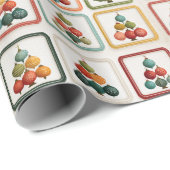 Vibrant Tree Grid for Christmas Cheer Geschenkpapier (Rolleneckpunkt)