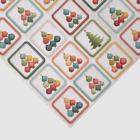 Vibrant Tree Grid for Christmas Cheer Seidenpapier (Detail)