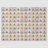 Vibrant Tree Grid for Christmas Cheer Seidenpapier (Vorderseite)