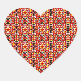 Vibrant Tribal Fusion Geometric Symmetry Pattern Herz-Aufkleber