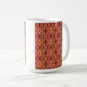 Vibrant Tribal Fusion Geometric Symmetry Pattern Kaffeetasse (VorderseiteRechts)
