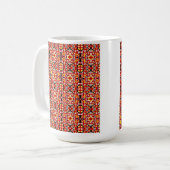 Vibrant Tribal Fusion Geometric Symmetry Pattern Kaffeetasse (Vorderseite Links)