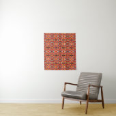 Vibrant Tribal Fusion Geometric Symmetry Pattern Wandteppich (Beispiel)