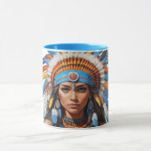 Vibrant Tribal Queen Coffee Mug | Feather Headdres Tasse (Zentrum)