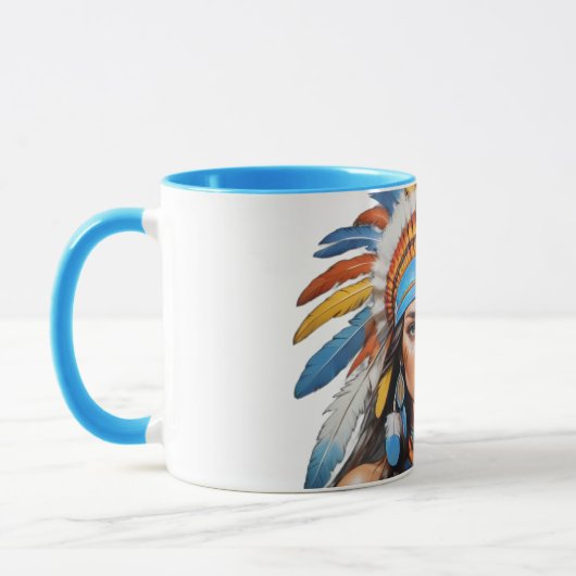 Vibrant Tribal Queen Coffee Mug | Feather Headdres Tasse (Links)