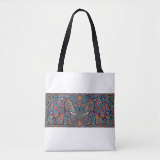 Vibrant Tribal Spirit elephants Tote Bag Tasche