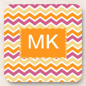 Vibrant Tribal ZigZag Getränkeuntersetzer (Vorderseite)