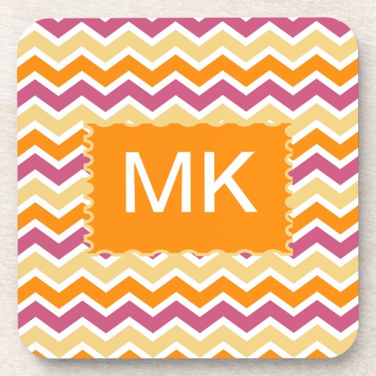 Vibrant Tribal ZigZag Getränkeuntersetzer (Vorderseite)