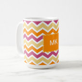 Vibrant Tribal ZigZag Kaffeetasse (Vorderseite Links)
