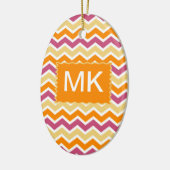Vibrant Tribal ZigZag Keramik Ornament (Links)
