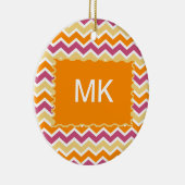 Vibrant Tribal ZigZag Keramik Ornament (Rechts)