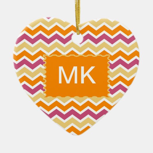 Vibrant Tribal ZigZag Keramik Ornament (Vorne)