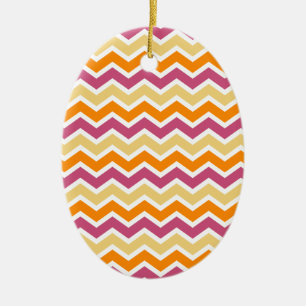 Vibrant Tribal ZigZag Keramikornament