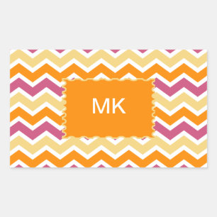 Vibrant Tribal ZigZag Rechteckiger Aufkleber