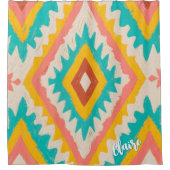 Vibrant Tribe, Bold Geometric Boho Pattern Duschvorhang (Vorderseite)