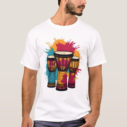 Vibrant Trio of Djembe Drums T-Shirt (Vorderseite)
